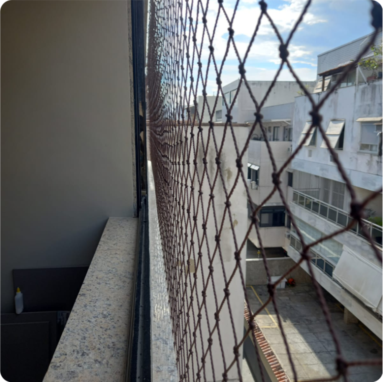 varanda com rede de proteção